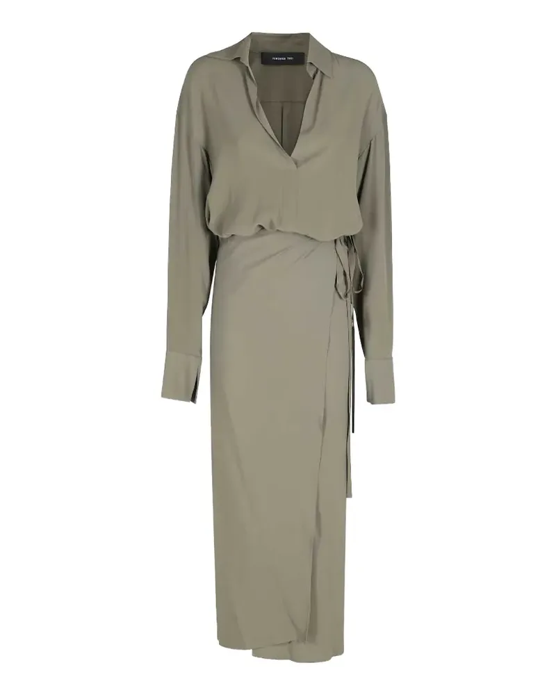 Federica Tosi Midikleid mit V-Ausschnitt - Grün Grün