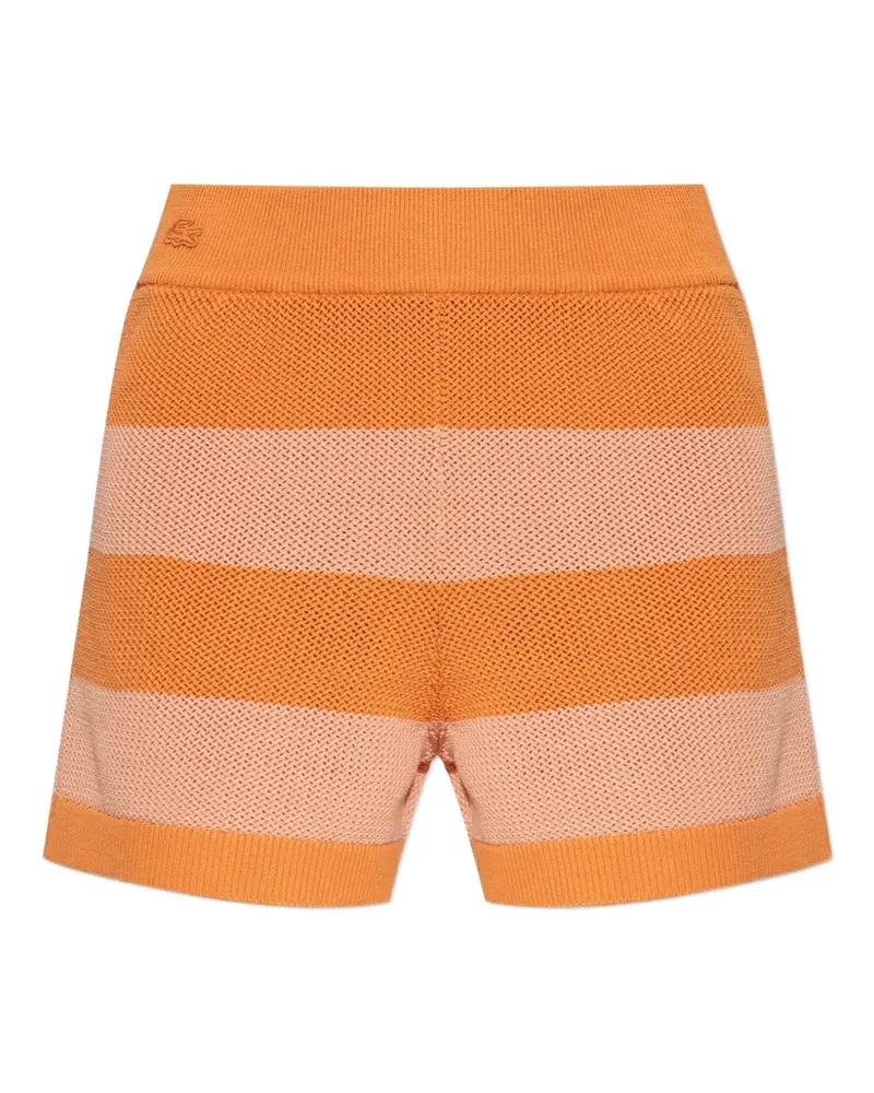 Lacoste horizontal-stripe knitted shorts - Orange Orange