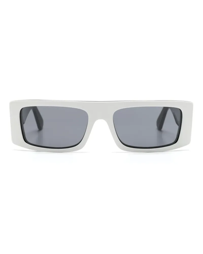 GCDS Sonnenbrille mit eckigem Gestell - Weiß Weiß