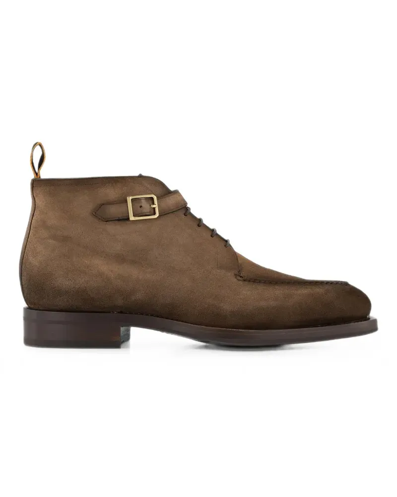 Santoni Schnürstiefel mit Schnallendetail - Braun Braun