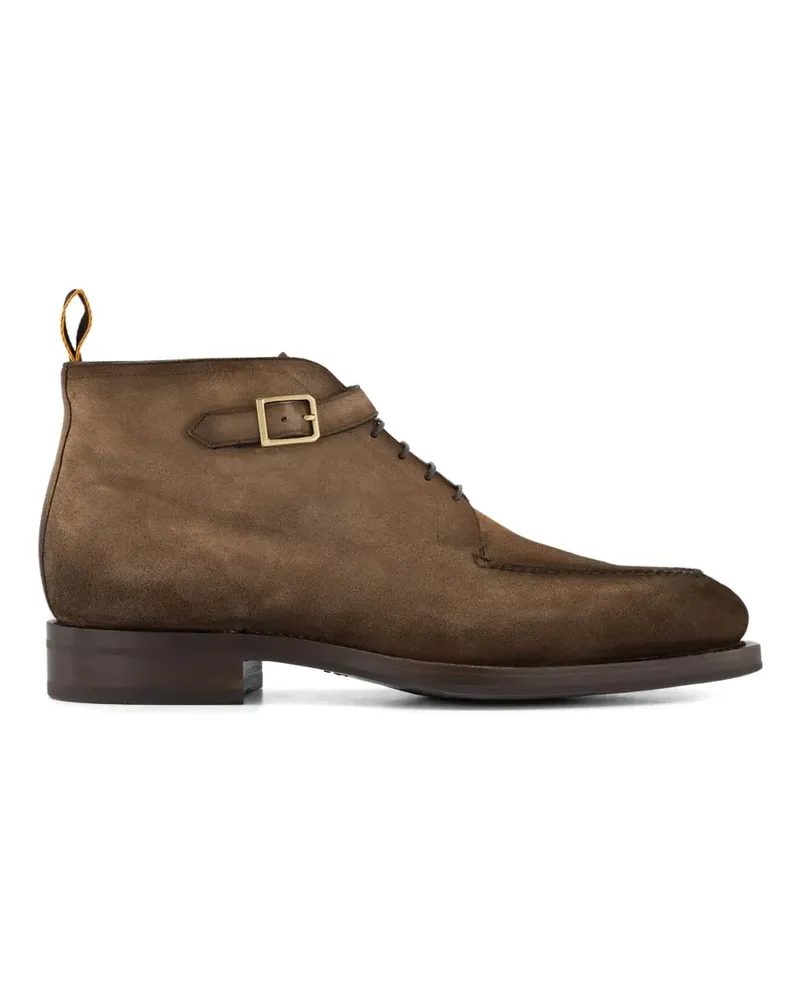 Santoni Schnürstiefel mit Schnallendetail - Braun Braun