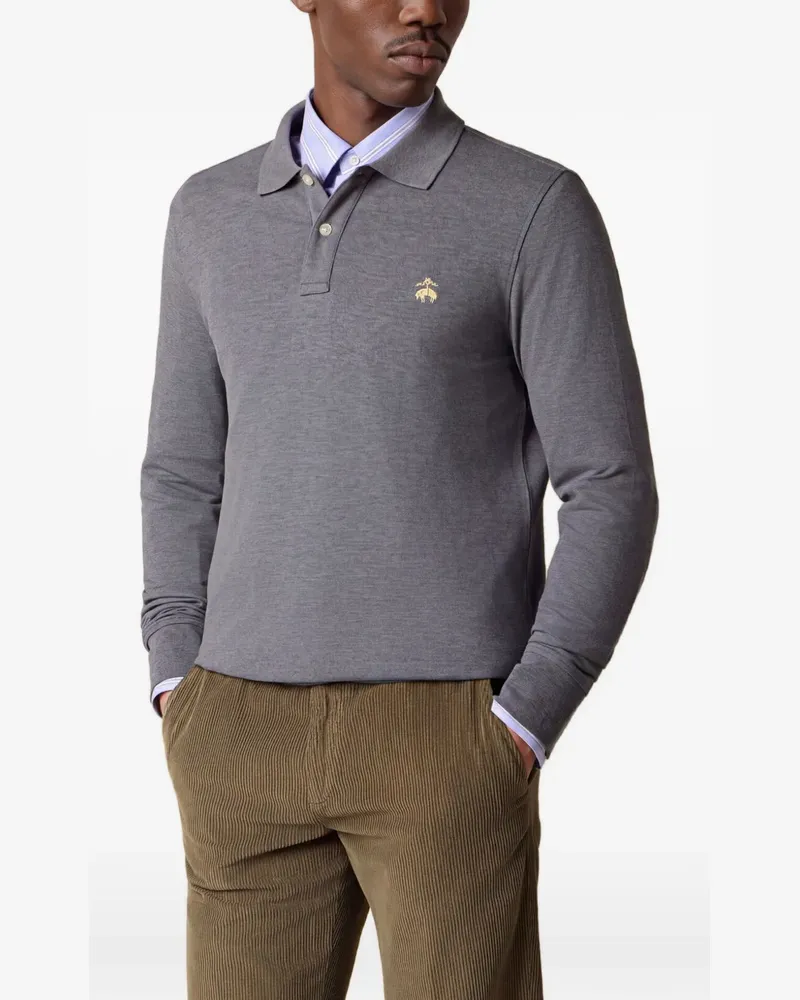 Brooks Brothers Poloshirt mit Logo-Stickerei - Grau Grau