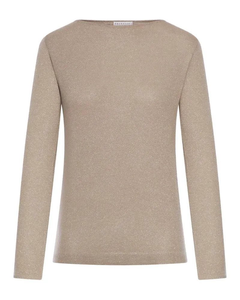 Brunello Cucinelli Leichter Pullover mit Glitter - Nude Nude
