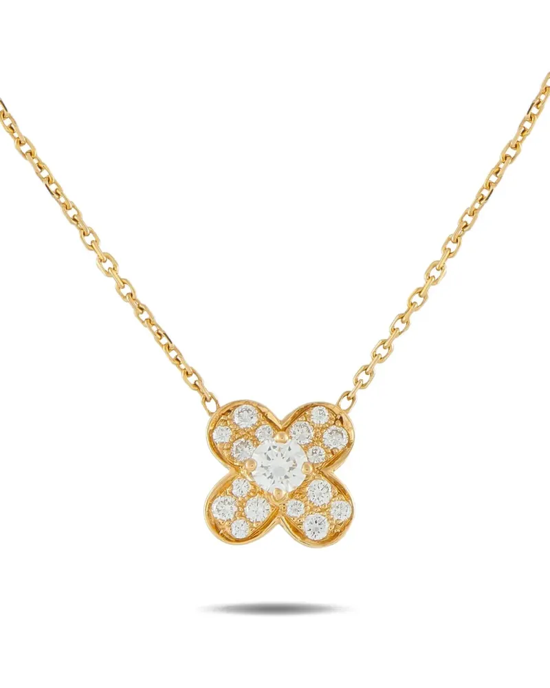 Van Cleef & Arpels 18K yellow gold Trefle diamond necklace Gold