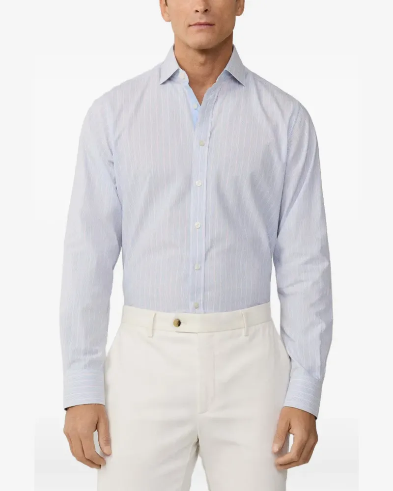 Hackett Gestreiftes Kent Hemd - Blau Blau