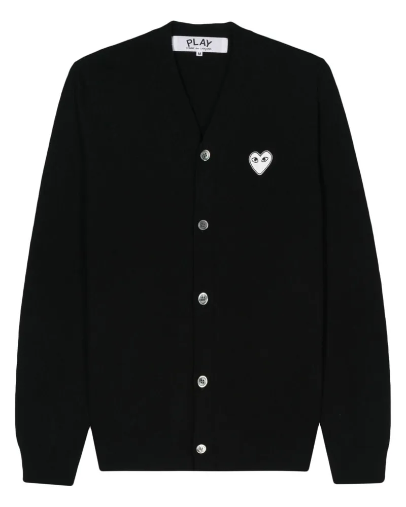 Comme des Garçons Cardigan mit Herz-Patch Schwarz