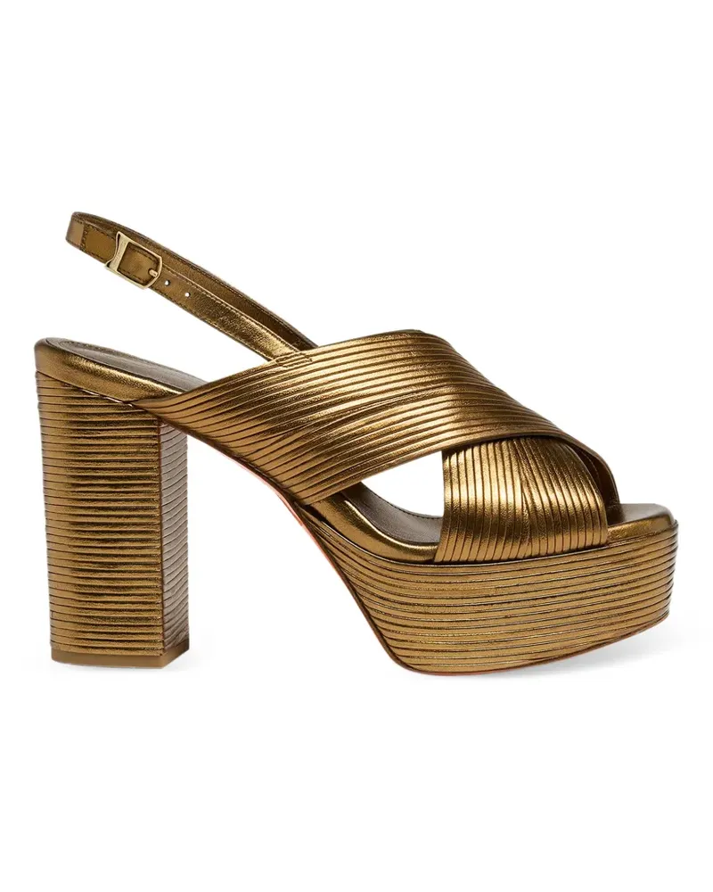 Santoni Sandalen mit überkreuzten Riemen - Gold Gold