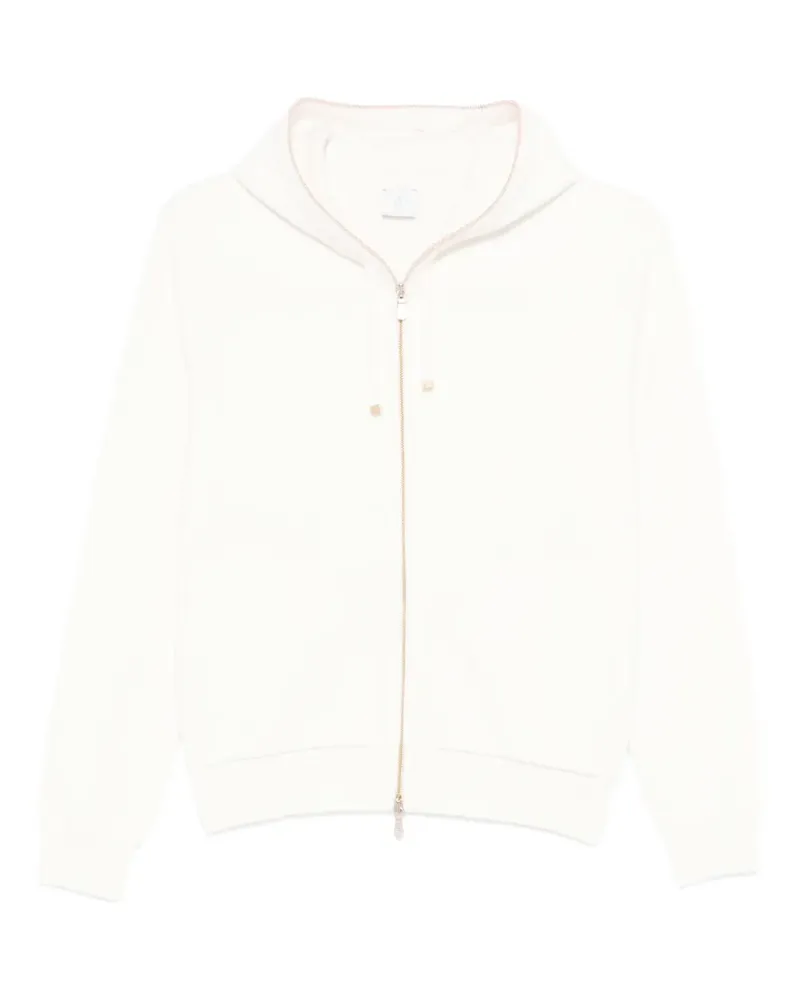 Eleventy Kapuzenjacke mit Reißverschluss - Weiß Weiß