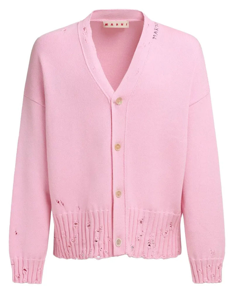Marni Cardigan im Distressed-Look - Rosa Rosa
