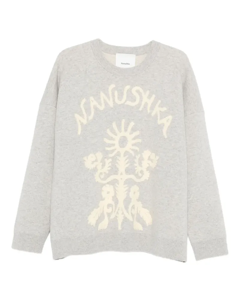 Nanushka Pullover mit Blumenstickerei - Grau Grau