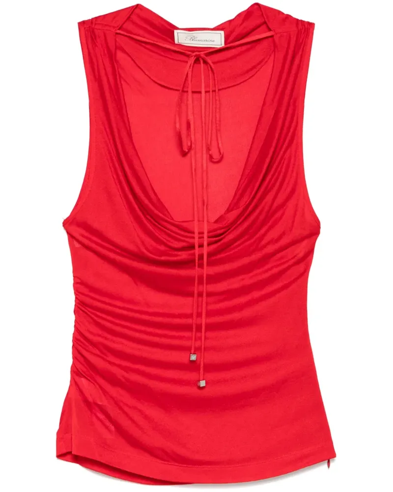 Blumarine Tanktop mit Wasserfallausschnitt - Rot Rot