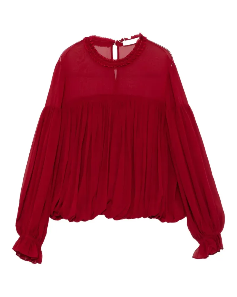 Ulla Johnson Gerüschte Pearl Seidenbluse - Rot Rot