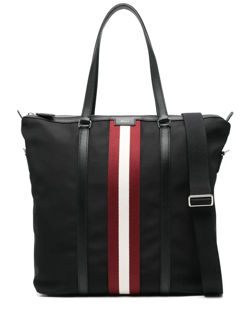 Bally Tote Bag mit Streifen - Schwarz Schwarz