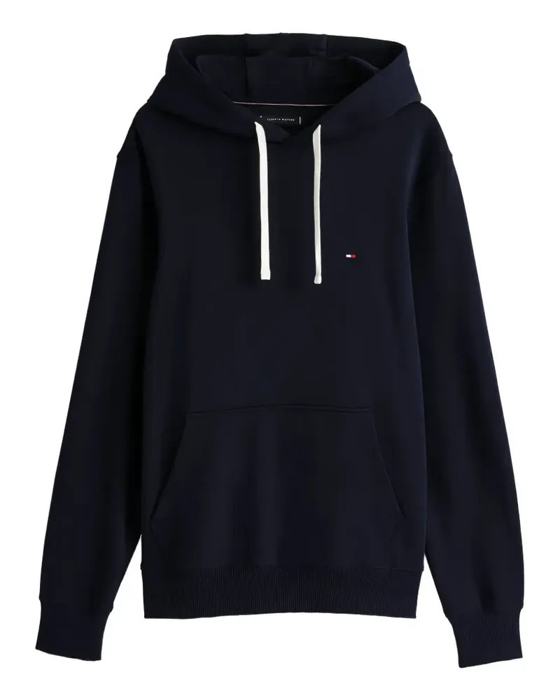 Tommy Hilfiger logo-embroidered cotton hoodie - Blau Blau
