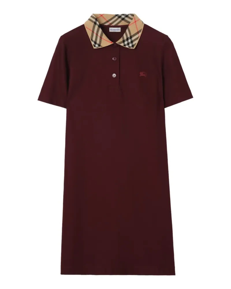 Burberry Polokleid mit kariertem Kragen - Rot Rot