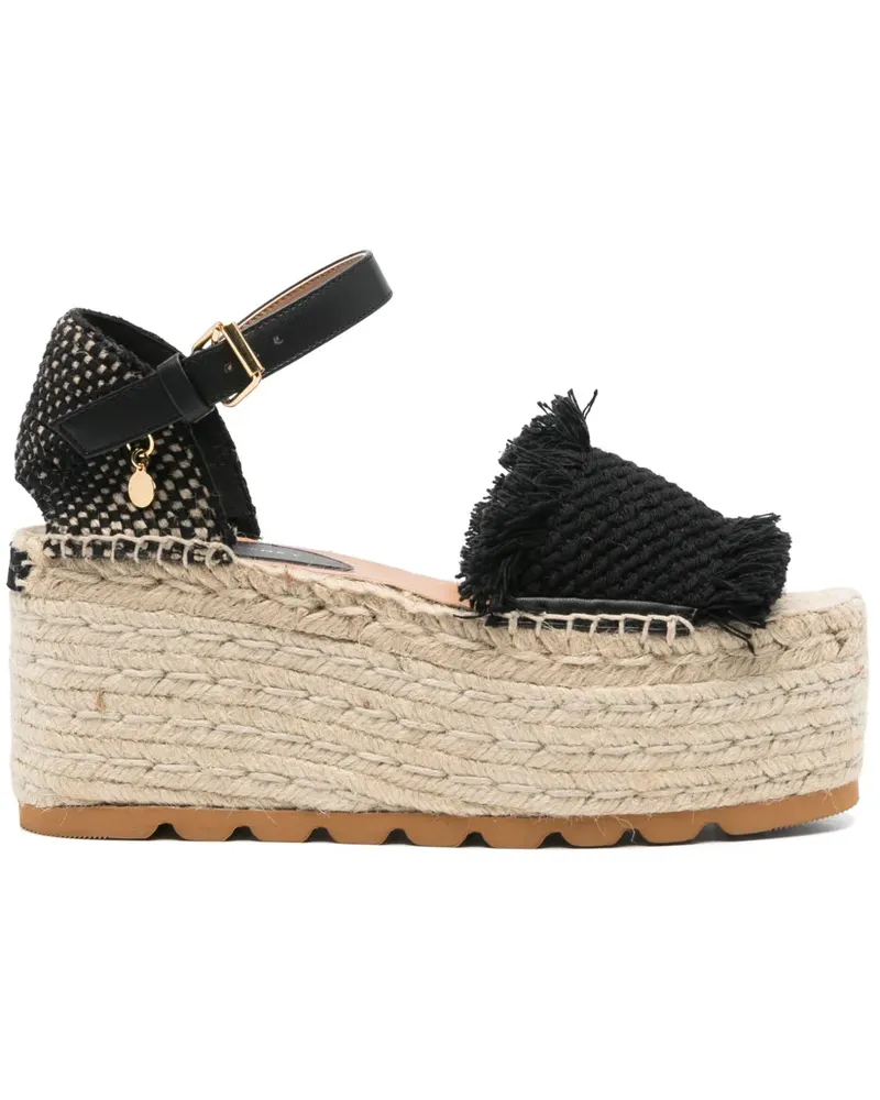 Stella McCartney Gaia Wedge-Espadrilles 80mm - Schwarz Schwarz