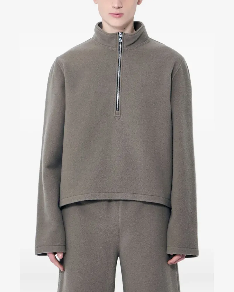 Rier Fleece-Sweatshirt mit kurzem Reißverschluss - Braun Braun