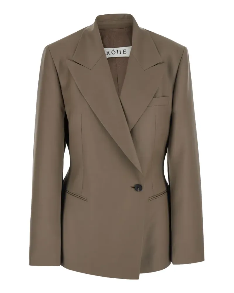 Róhe Blazer mit steigendem Revers - Braun Braun