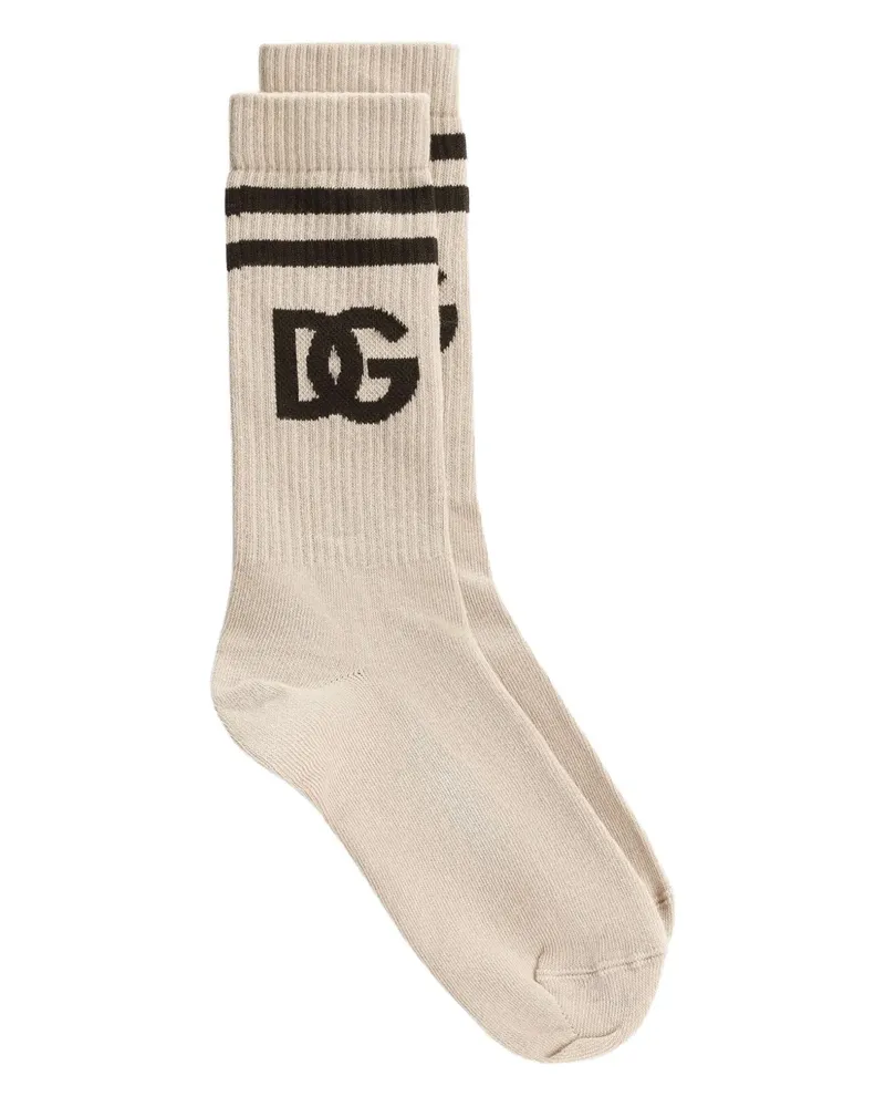 Dolce & Gabbana Socken mit Intarsien-Logo - Nude Nude