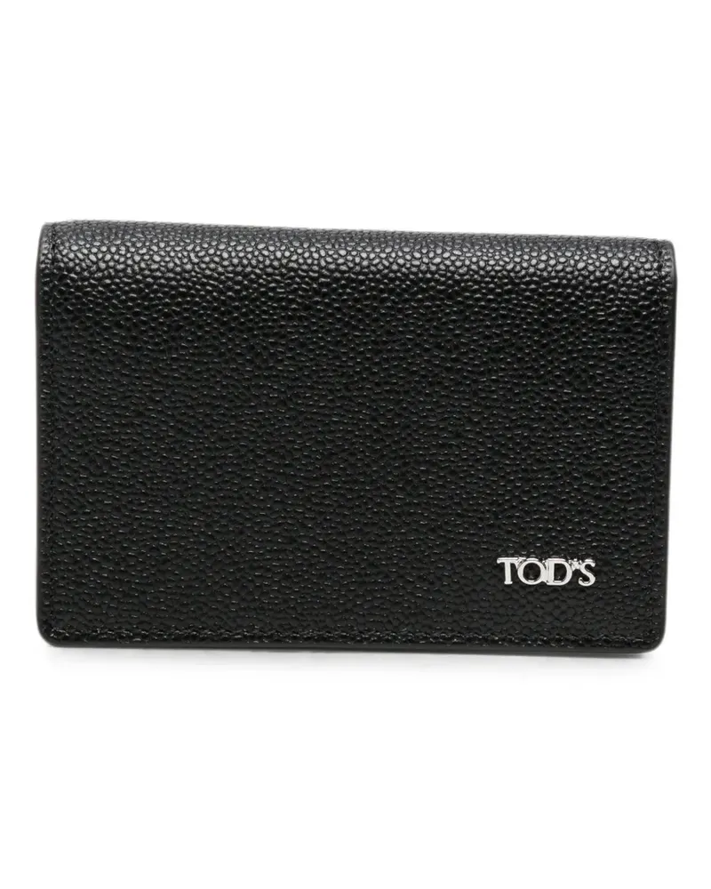 TOD'S Kartenetui aus strukturiertem Leder - Schwarz Schwarz