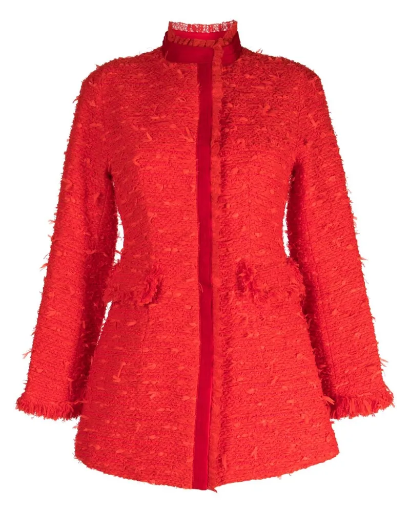 SHIATZY CHEN Tweed-Jacke mit Spitze Rot