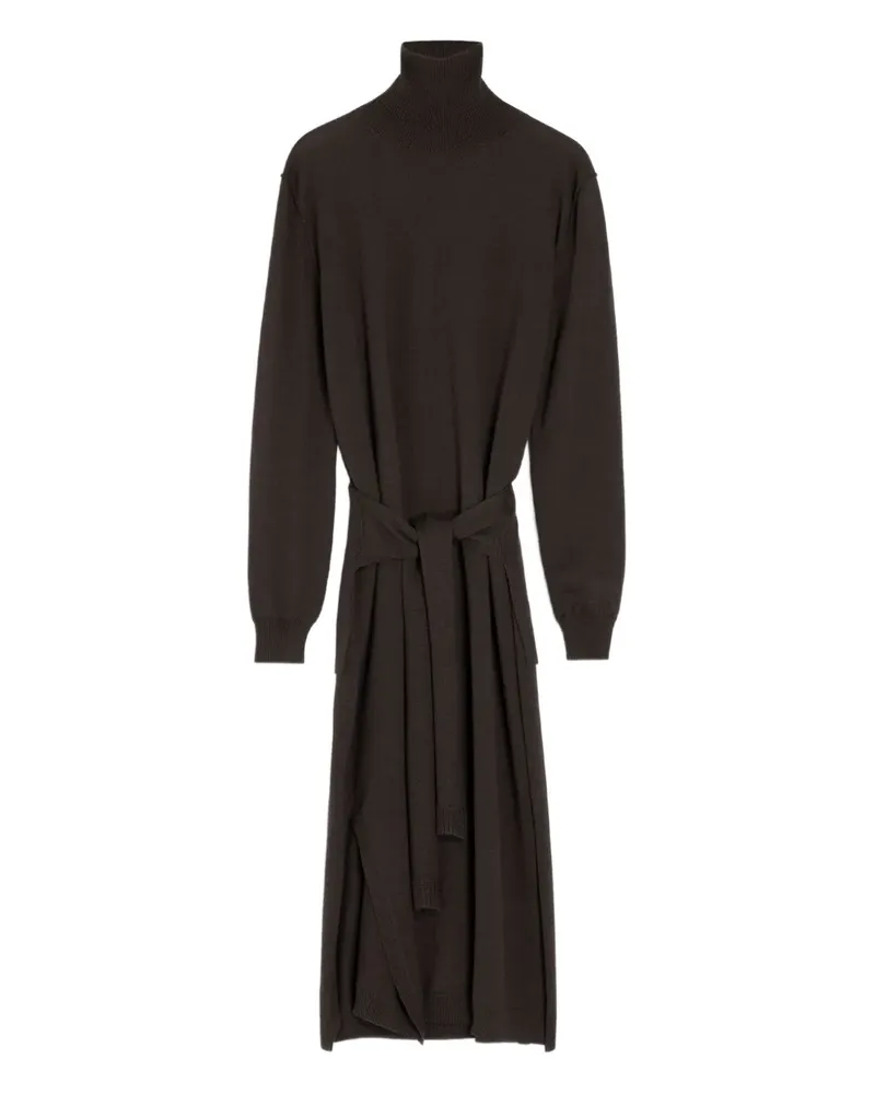 Christophe Lemaire Strickkleid mit Bindegürtel - Braun Braun