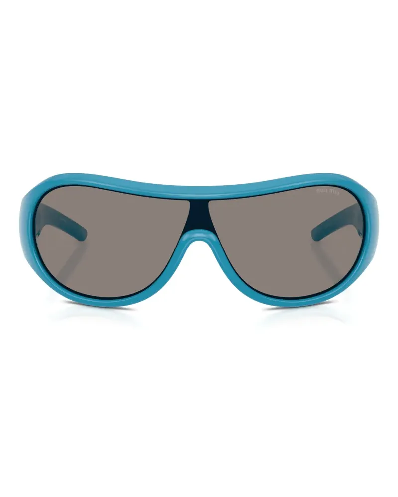 Miu Miu Sonnenbrille mit ovalem Gestell - Blau Blau
