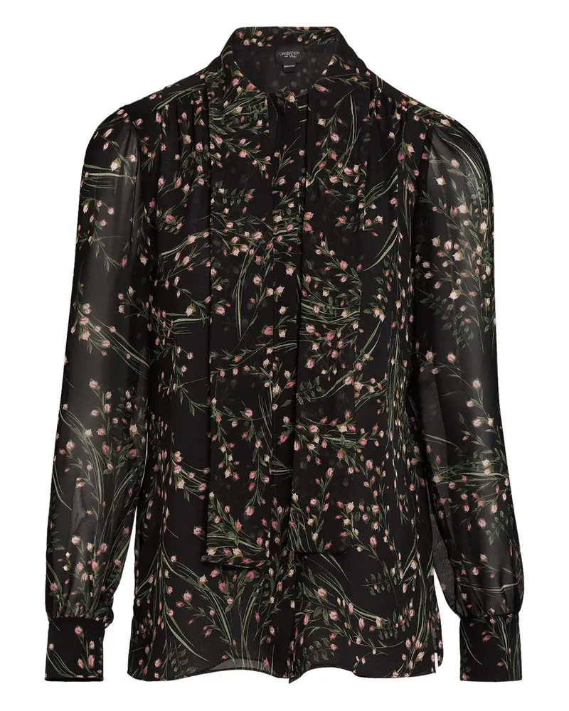 Giambattista Valli Bluse mit Blumen-Print - Schwarz Schwarz