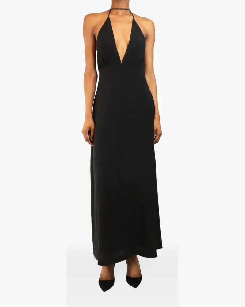 Totême Midikleid mit Neckholder - Schwarz Schwarz