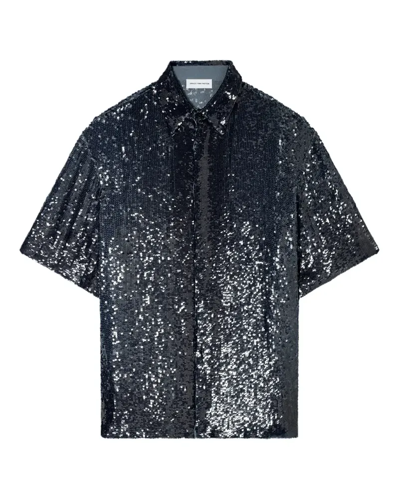 Dries van Noten Hemd mit Pailletten - Blau Blau
