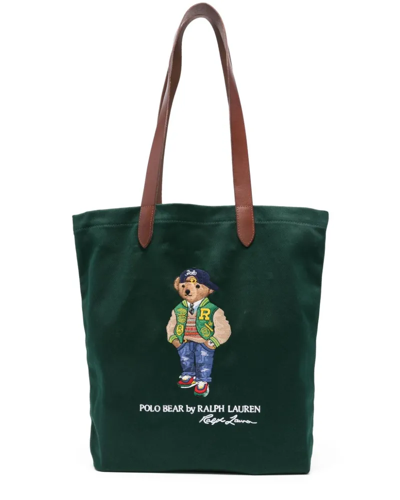 Ralph Lauren Tote Bag mit aufgesticktem Polo Bear - Grün Grün