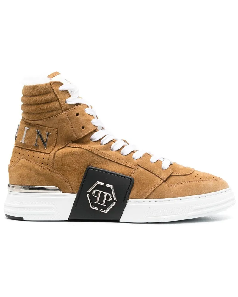 Philipp Plein High-Top-Sneakers mit Logo Nude