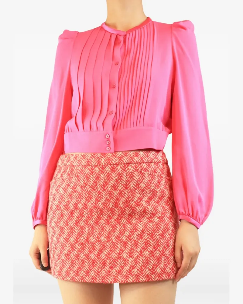 Dice Kayek pleated puff-sleeve blouse - Rot Rot