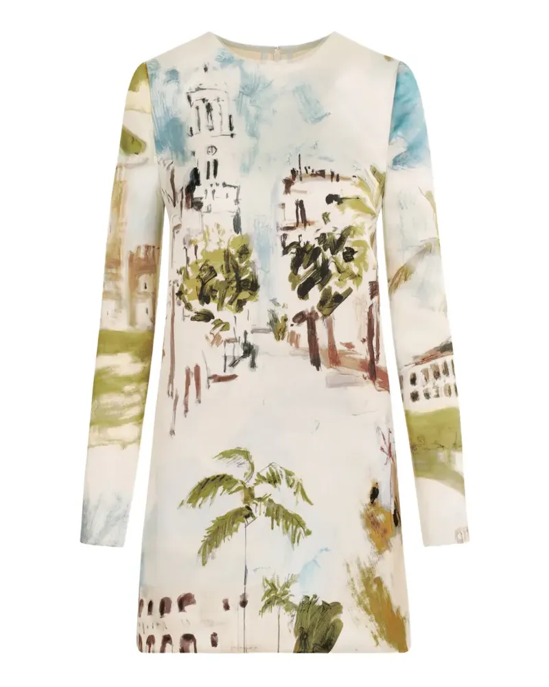 Oscar de la Renta Dominican-Landscape Kleid - Nude Nude