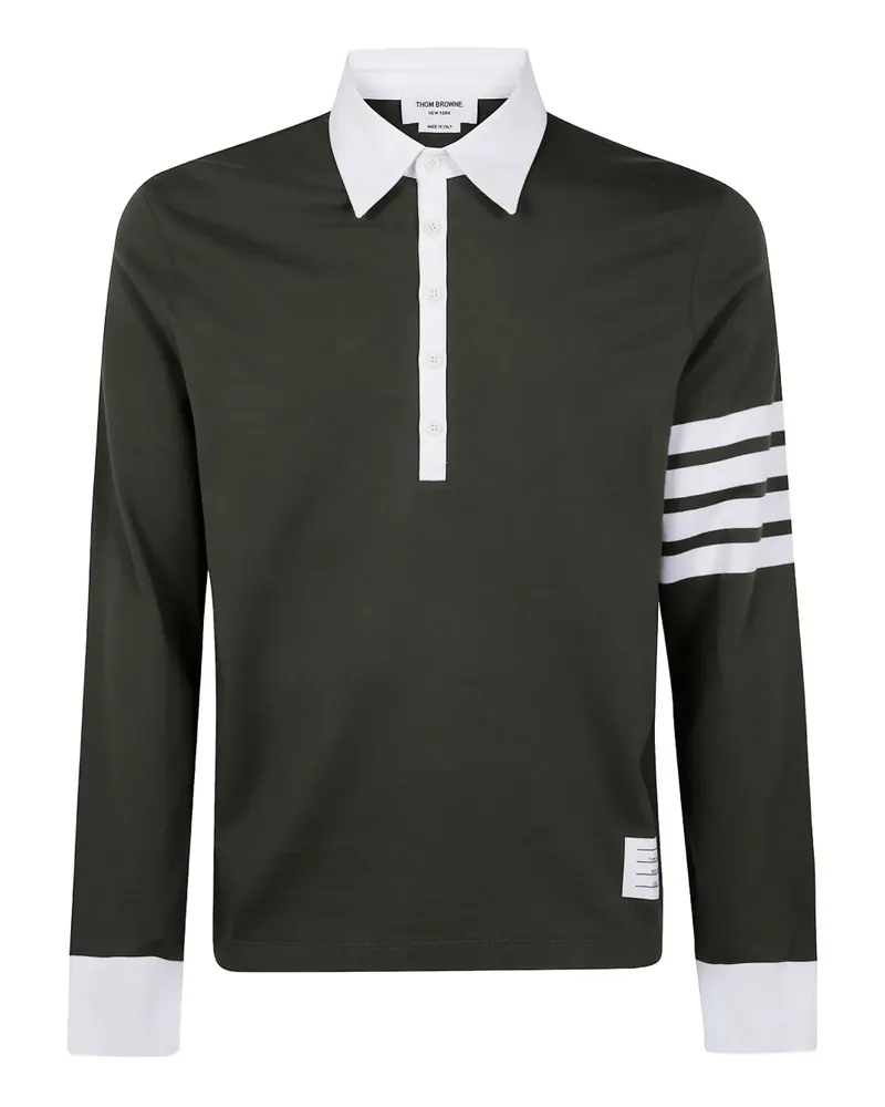 Thom Browne Langarmshirt mit Logo-Streifen - Grün Grün