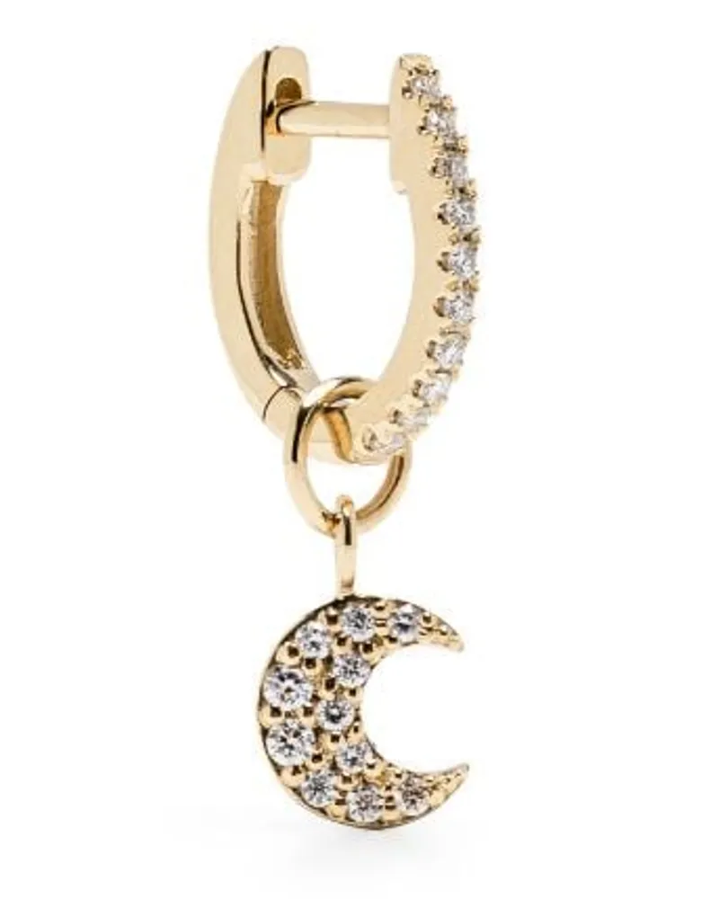 Roxanne First 14kt Mini Moon Gelbgoldohrstecker mit Diamant Gold