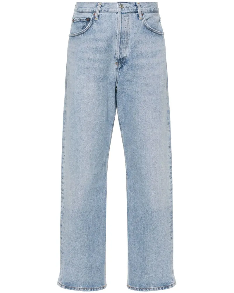 AGOLDE Tief sitzende Straight-Leg-Jeans Blau