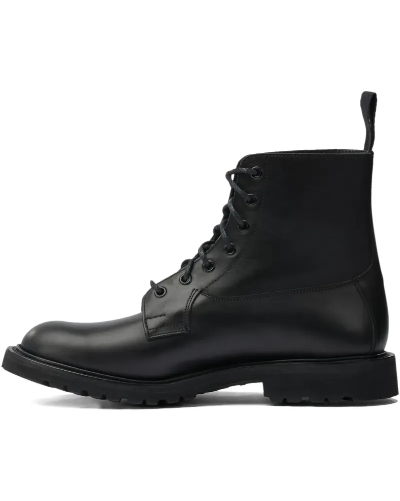 Tricker's Bikerstiefel aus Leder - Schwarz Schwarz