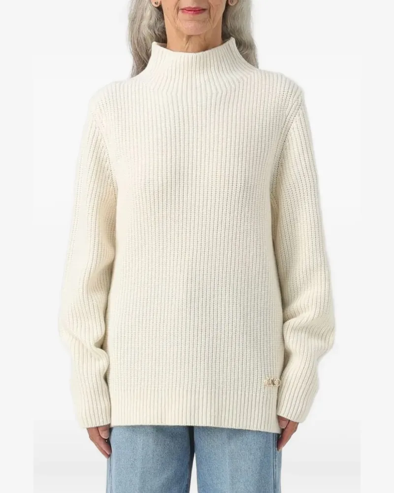 Michael Kors Gerippter Pullover mit Stehkragen - Nude Nude