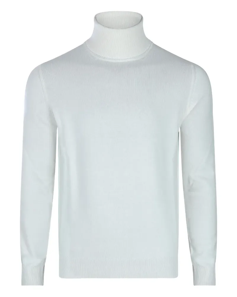 Malo Gerippter Rollkragenpullover - Weiß Weiß