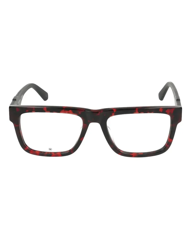 Calvin Klein tortoiseshell-effect rectangle-frame glasses - Rot Rot