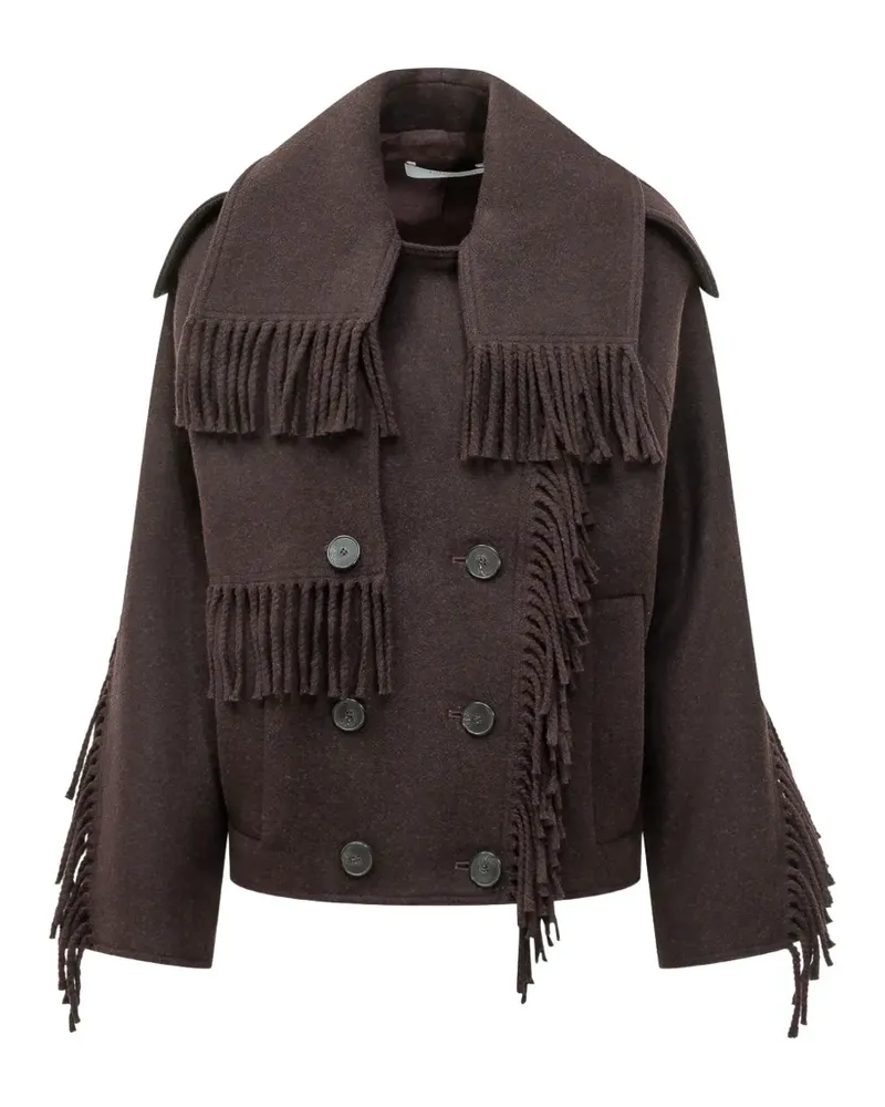 IRO Doppelreihige Jacke mit Fransen - Braun Braun