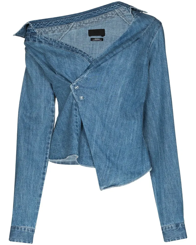 RTA Asymmetrisches Lizbeth Jeanshemd - Blau Blau