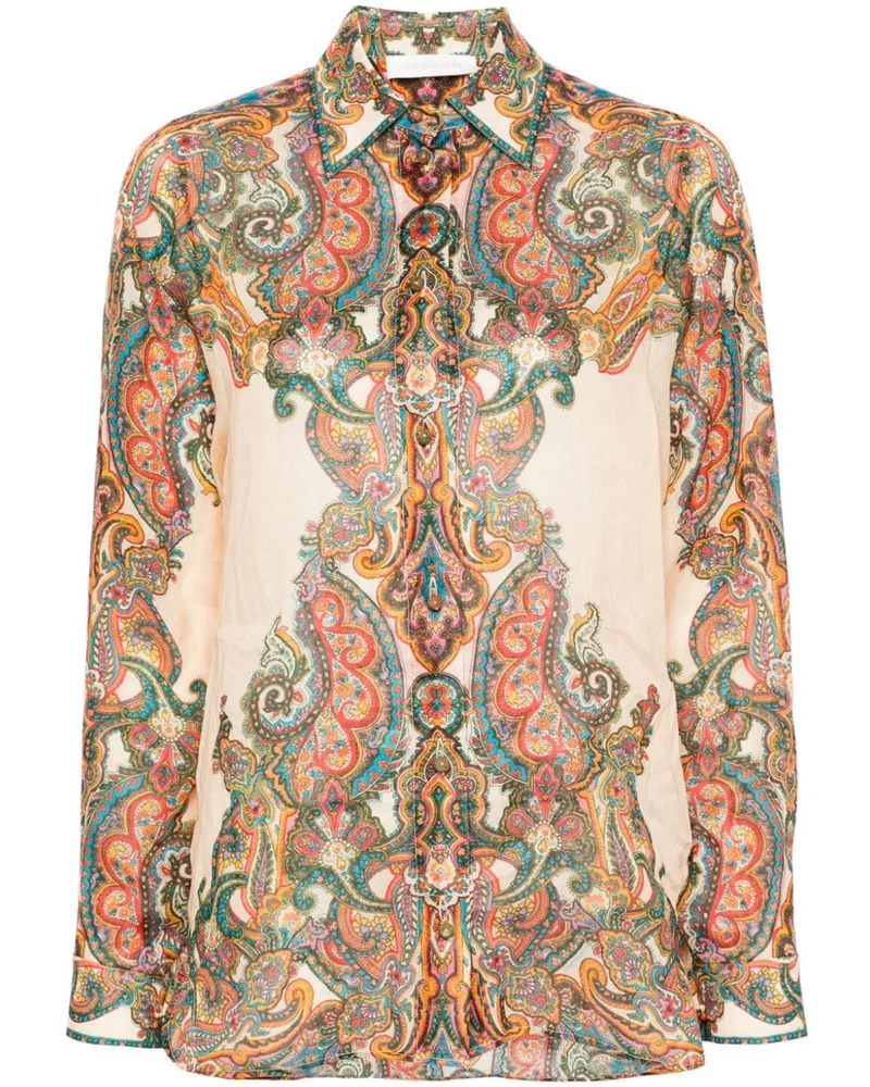 Zimmermann Ottie Hemd mit Paisley-Print - Nude Nude