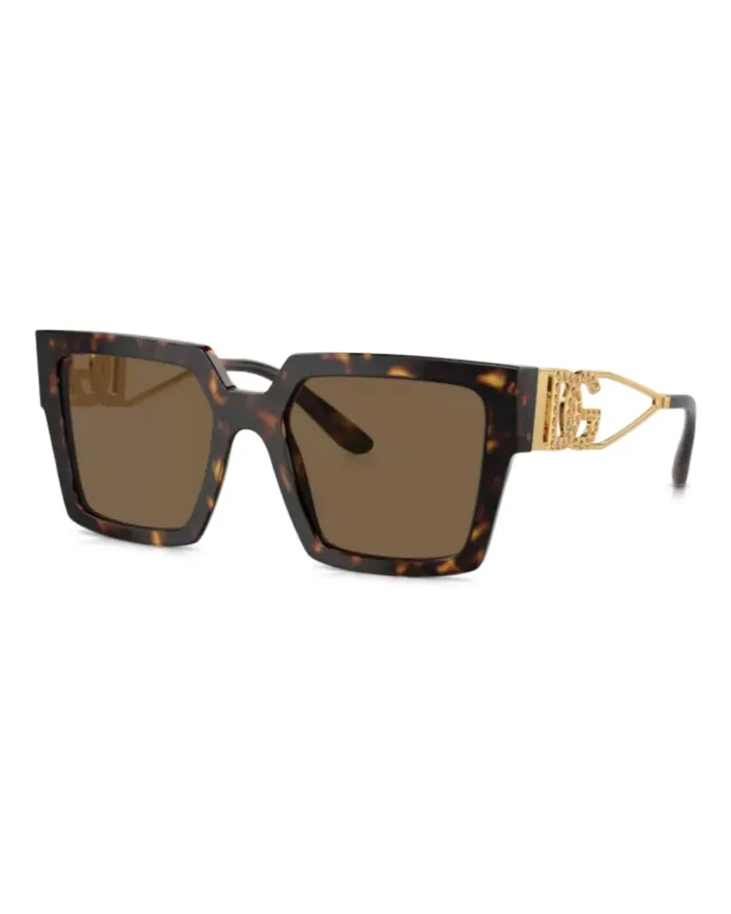 Dolce & Gabbana crystal-embellished square-frame sunglasses - Braun Braun