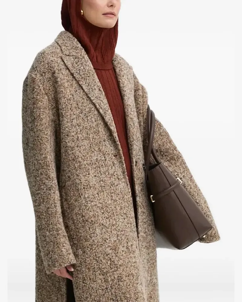 AERON speckled double-breasted coat - Nude Nude
