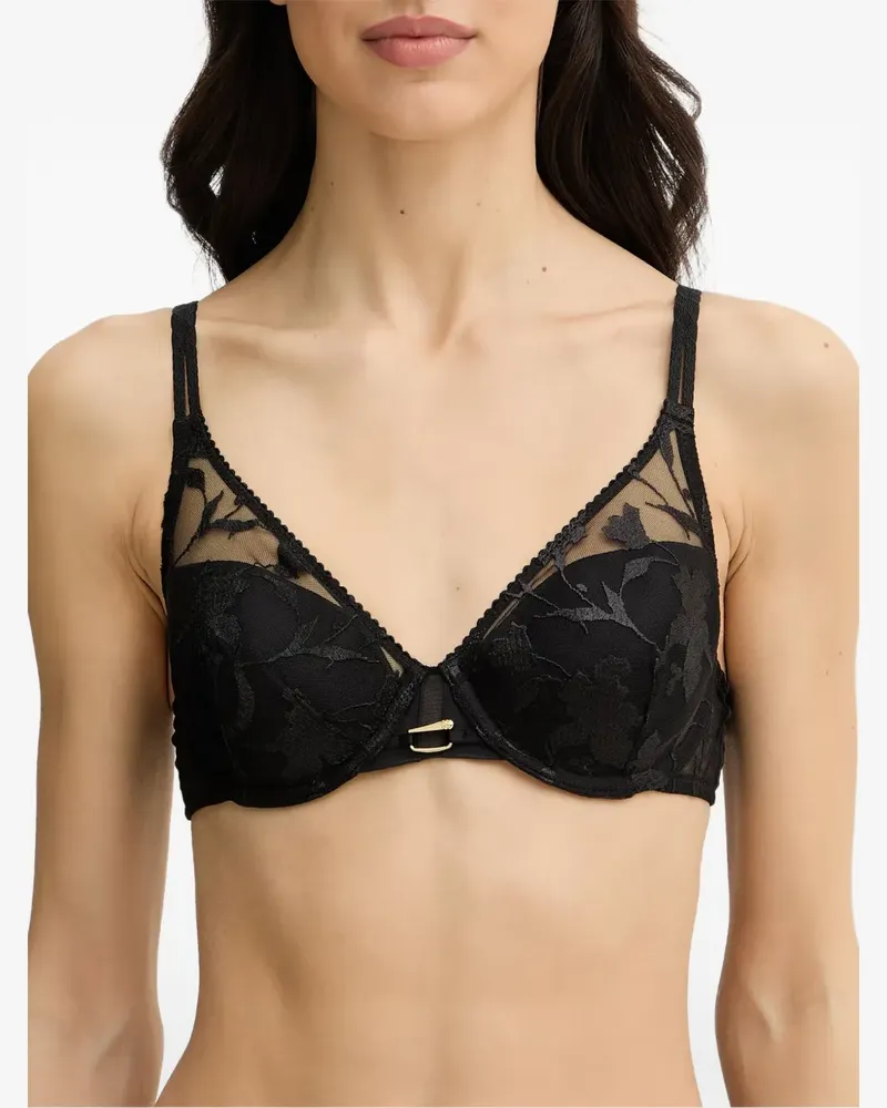 Chantelle Bestickter Idyll BH mit Spitzenbesatz - Schwarz Schwarz