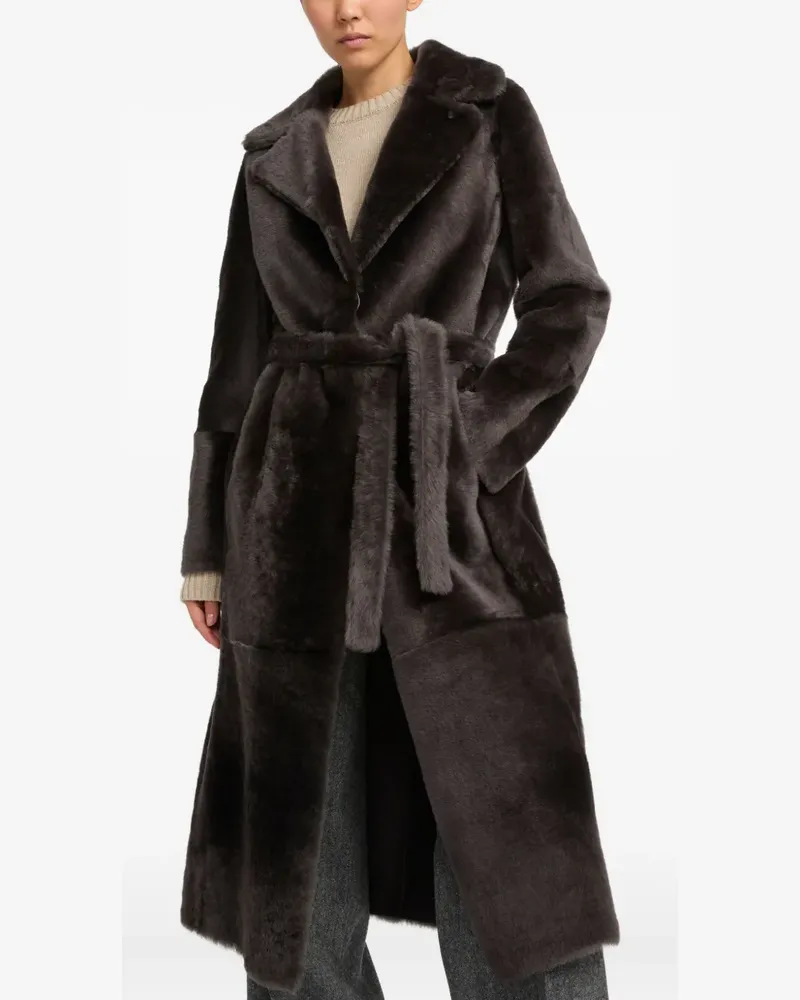 Yves Salomon Wendbarer Mantel aus Shearling - Grau Grau