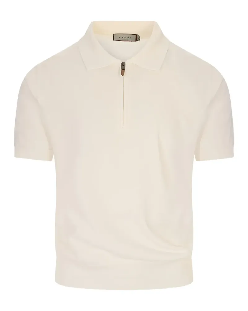 Canali zip-fastening polo shirt - Weiß Weiß