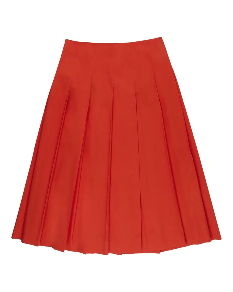 Incotex pleated midi skirt - Orange Orange